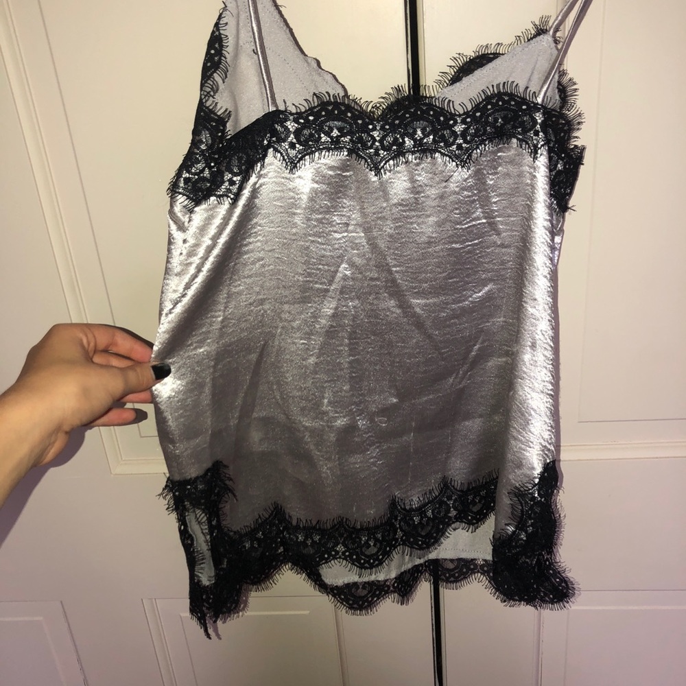 silver silk and lace cami - Picture 3 of 3